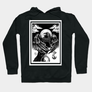 The Raven's Gift - White Outlined Version Hoodie